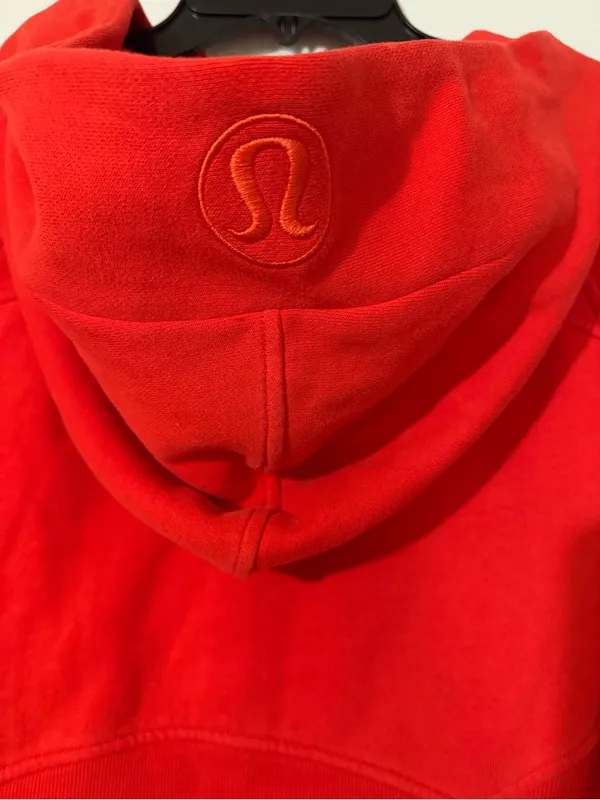 lululemon Scuba 1/2 Zip Hooded Fleece Hoodie Red Women’s Size M/L square dot - Image 7
