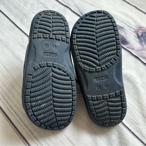 Crocs‎ Classic Unisex Navy Blue Slide Foam Cushion Footbed Women's 6 Men/Youth 4 - Image 5