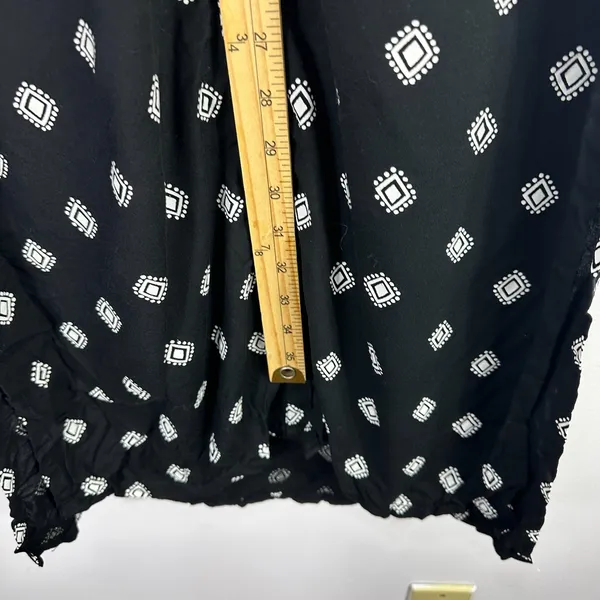 Fusion Button Down Dress Womens Small Black White Boho Geometric Sleeveless Midi - Image 3