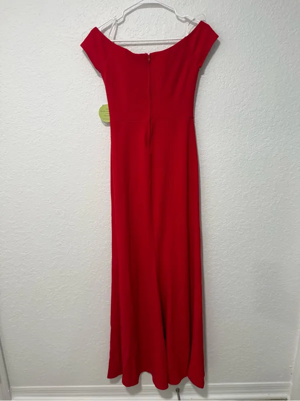 NWT WINDSOR Elegant Red Off-Shoulder Evening Gown Size 5/6 - Image 3