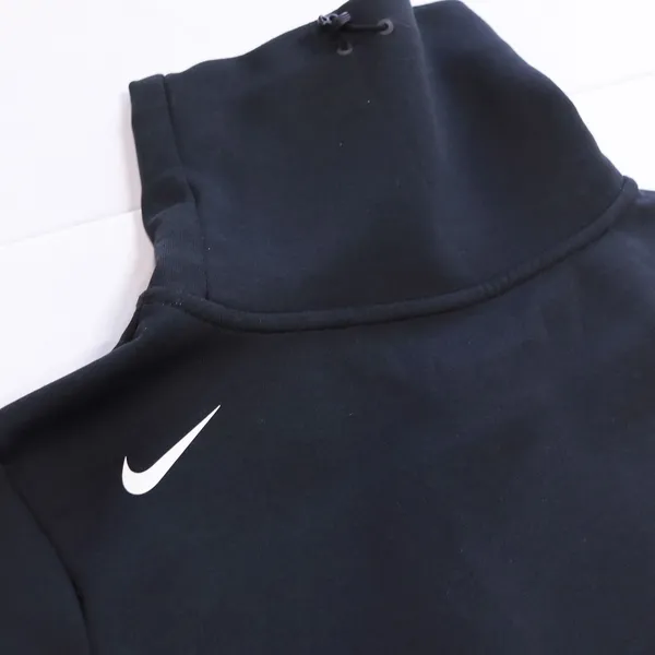 Nike Therma Mock Neck Tech Fleece Sweatshirt Women Size M Black High Low Hem Zip - Image 6