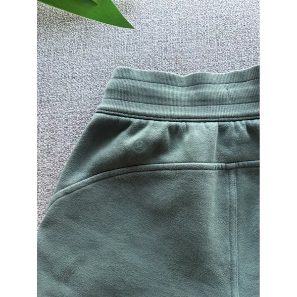 Lululemon Green Cotton Fleece‎ Drawstring Shorts Size 2 - Image 4