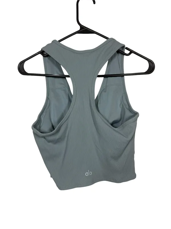 ALO Yoga Goddess Ribbed Cropped Racerback Tank Top Size Medium - Image 5