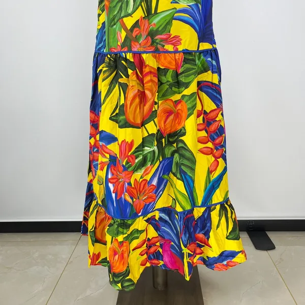 NWOT Farm Rio Cotton Bright Nature Maxi Sundress Multicolor Size L - Image 8
