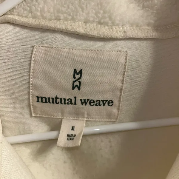 Mutual Weave Fleece Quarter Zip White Size XL - Image 3