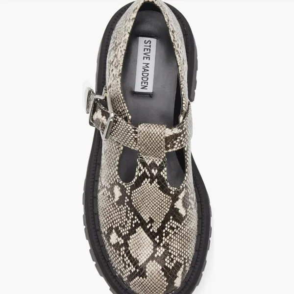 Steve Madden NEW Kamlee Lug Sole Mary Jane Snakeskin Shoe Comfort SZ-10 - Image 7