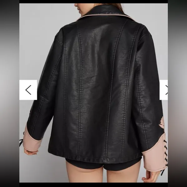 Kimchi Blue Shauna Western Oversized Faux Leather Jacket. Size Large - Image 5
