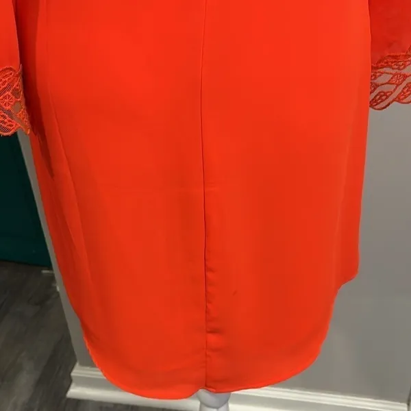 ASTR bright coral lace lined drop back dress - xs - Image 8