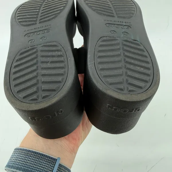 Crocs Brooklyn Mid Wedge Sandal Flip Flop Black Women 10 Summer Beach Vacation - Image 10