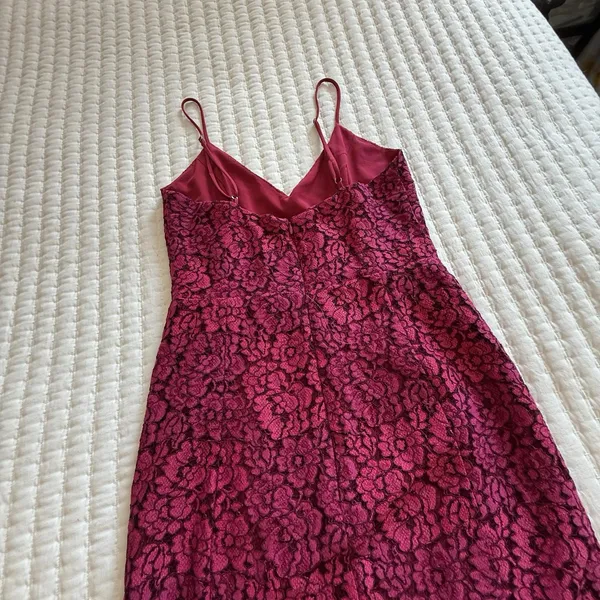 NBD Brielle Raspberry & Magenta Pink Flared Base Midi Dress Sz XS Extra Small - Image 14