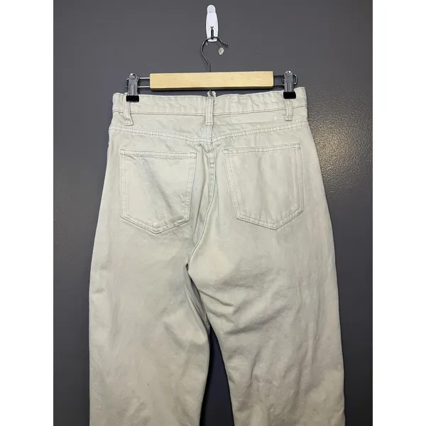 Zara Jeans Womens 4 Beige Light Wash High Rise Straight Leg Denim Pants - Image 4