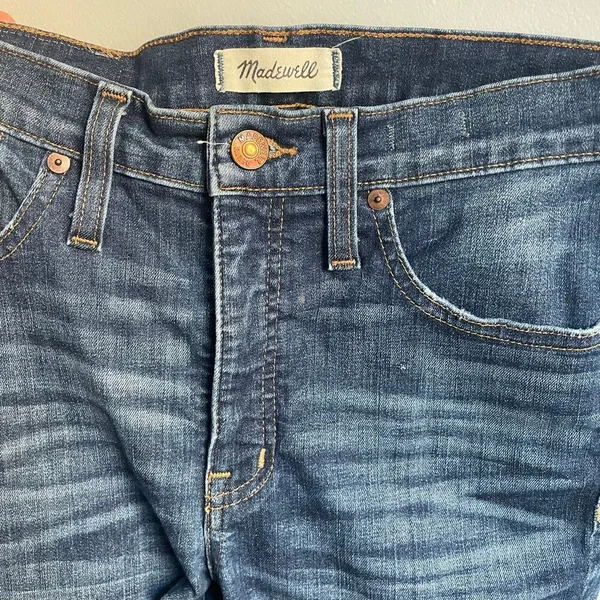 Madewell Medium Wash 9" High Rise Skinny‎ Jeans Distressed Size 27 Minimalist - Image 4