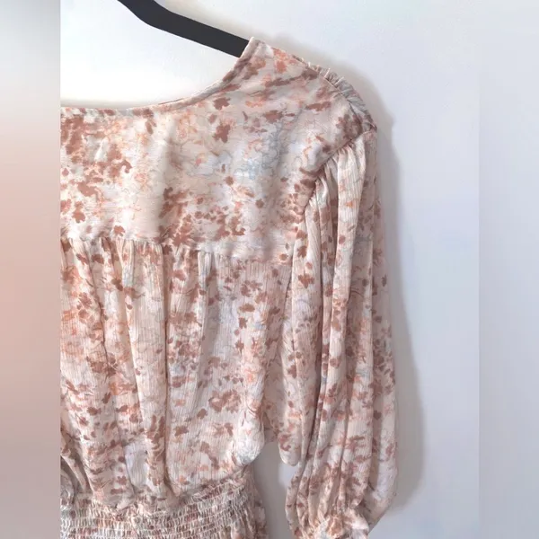 Lovestitch Floral Sheer Flowy Mini Dress S Small Boho Romantic Cottage Romantic - Image 12