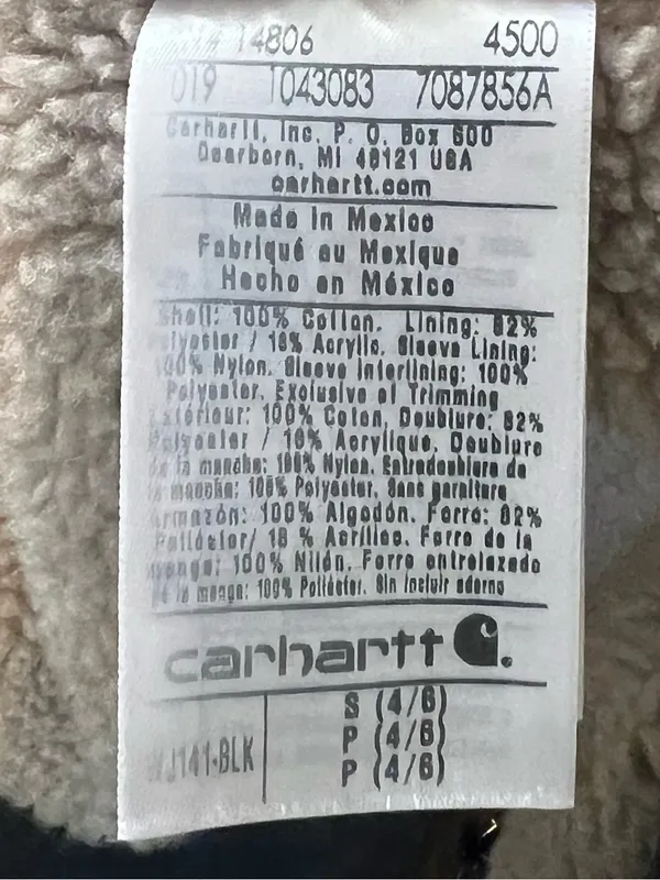 Carhartt Black Hooded Sherpa-Lined Field Jacket - Image 7