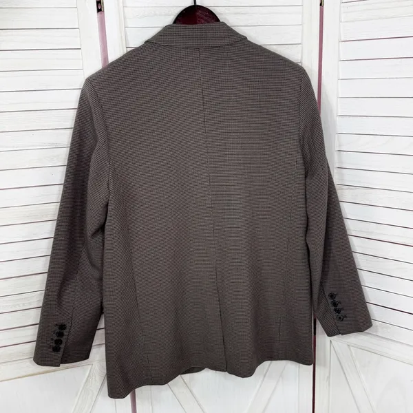 Gap Oversized Blazer Women Small‎ Brown Houndstooth Knit Jacket Heritage Preppy - Image 8