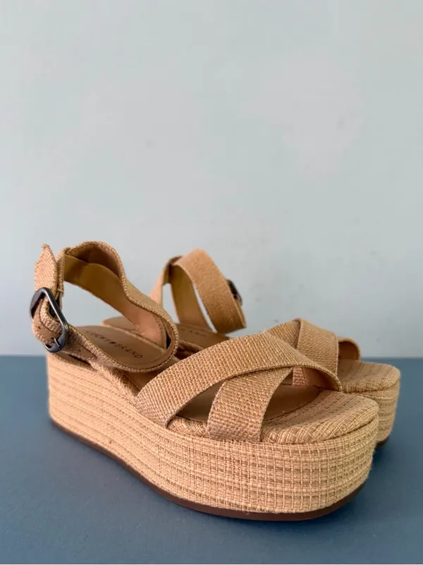 Lucky Brand‎ Bainda Natural Espadrille Wedge Ankle Strap Sandals - Image 2