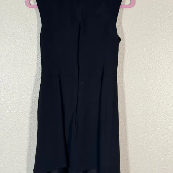 Theory Black Sleeveless Mini Dress Womens 4 Classic LBD Corpcore Preppy Wrap - Image 3