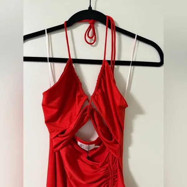 NWT Hello Molly Red Ruched Dress Size S - Image 4