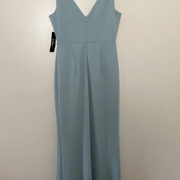 Lulus‎ Melora Slate Blue Sleeveless Maxi Dress V Neck Gown Size S - Image 10