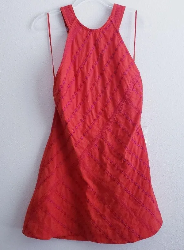 Free People Juni Embroidered Mini Crisscross Dress New Without Tags - Image 2