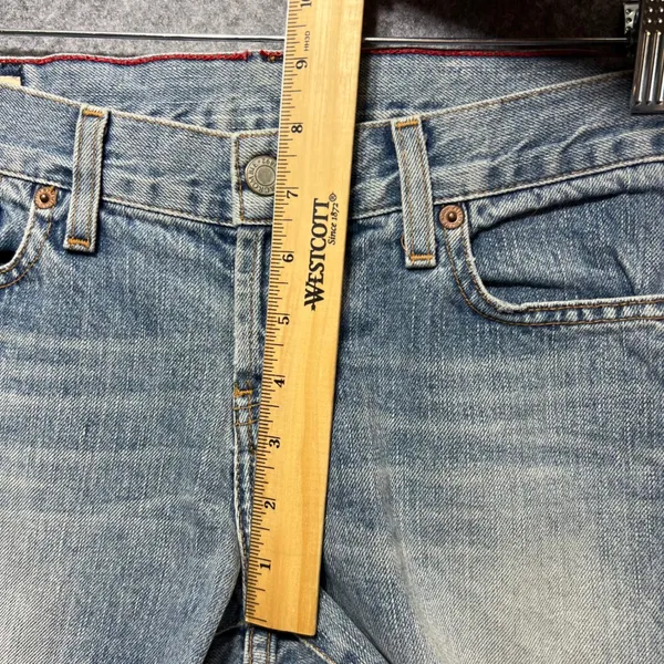 Vintage Abercrombie & Fitch Denim Shorts 4R Button Fly Made in USA Raw Hem Y2K‎ - Image 6