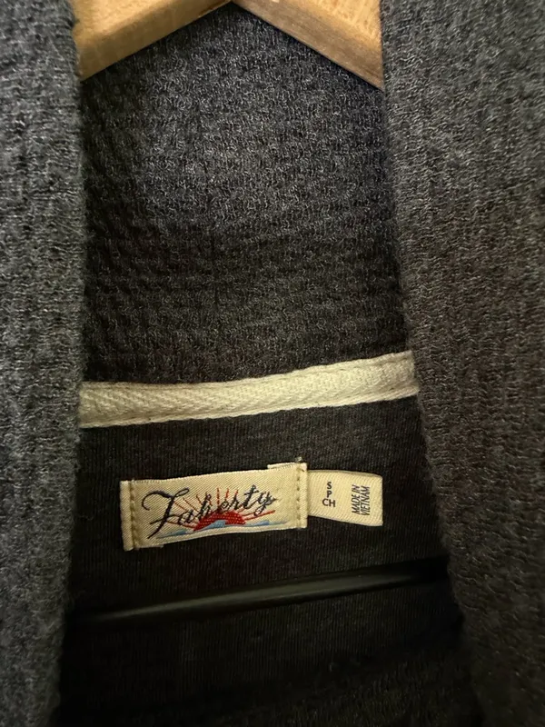 Faherty Surf Waffle Pullover -‎ Ash Heather Womens Size S - Image 7
