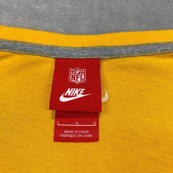 Nike Green bay Packers Jersey Womens Large Yellow Short Sleeve V Neck Pullover - Image 2