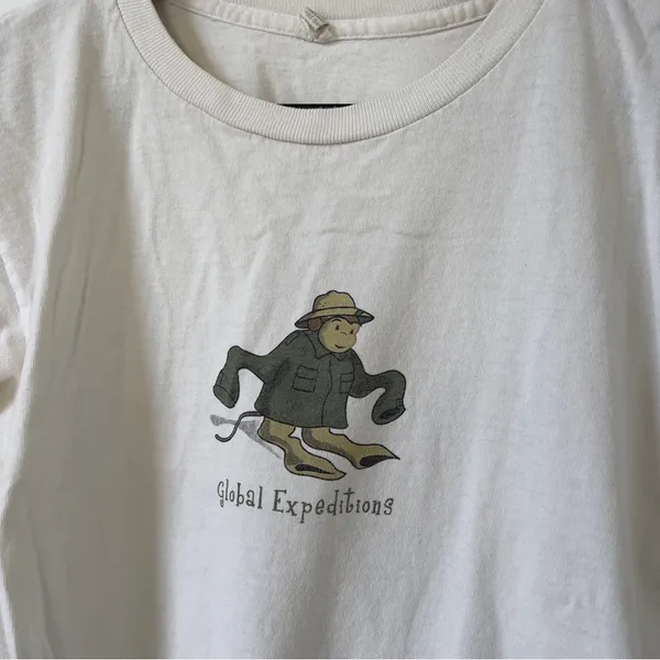 Vintage Curious George Global Expeditions T-Shirt in White - Image 3