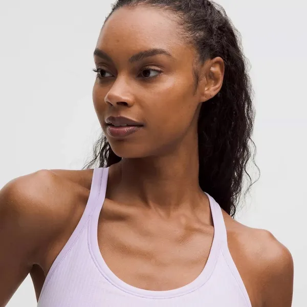 Express Light Purple Ribbed Tank Top - Image 4