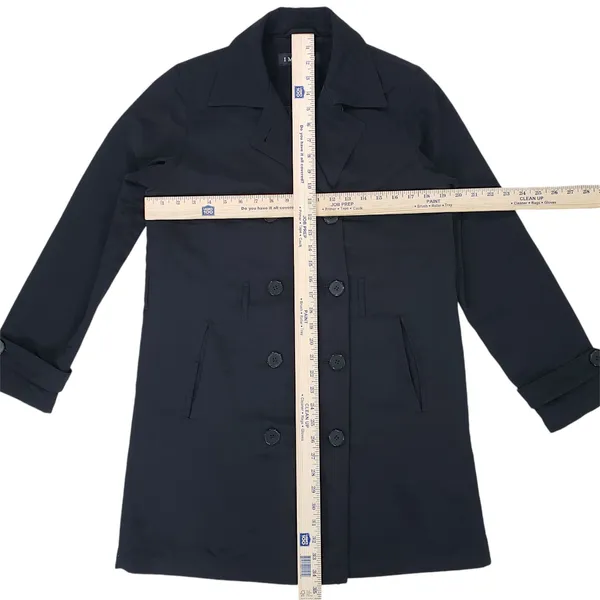 1 Madison Rain Trench Coat Womens Small Black Lined Jacket - Image 6