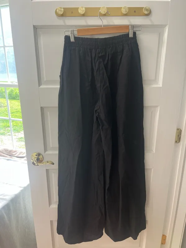 White Fox Black Linen Pants - Image 5