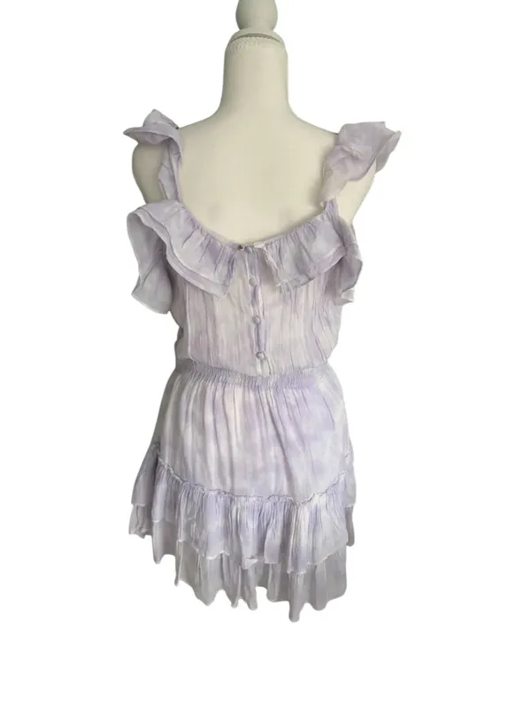LOVESHACKFANCY Natasha Purple White Ombré Tie Dye Dress Size Medium - Image 5