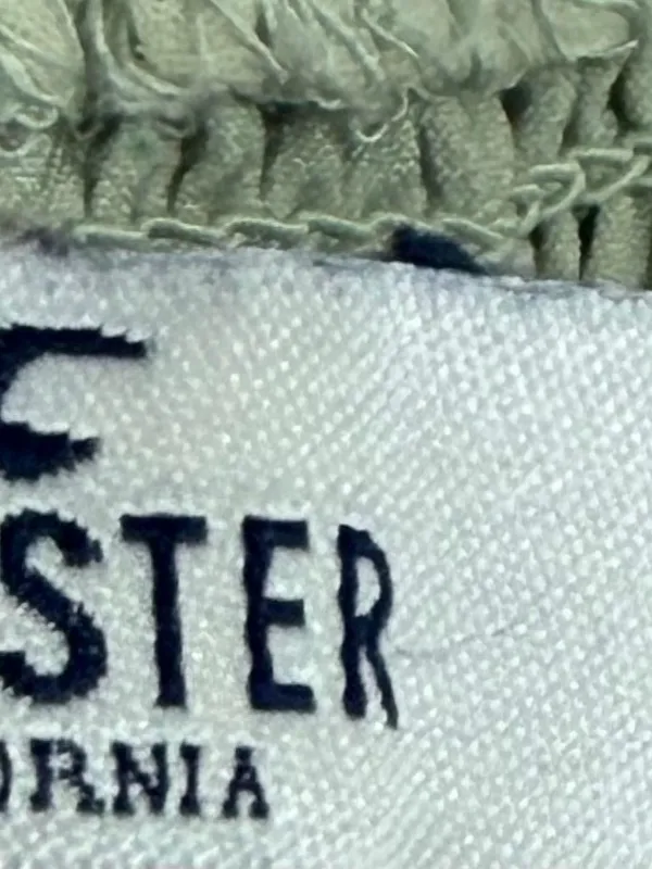 Hollister Puff Sleeve Smocked Eyelet Crop Top Sage Green Size Small S EUC - Image 4