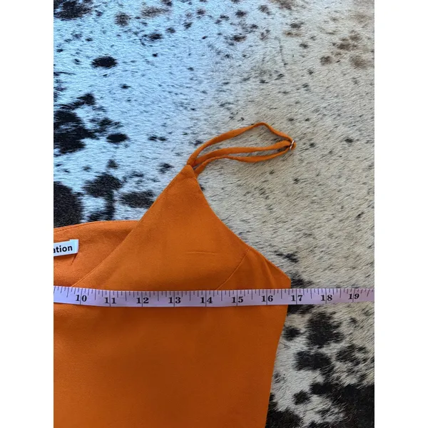 Reformation Marlowe mini dress In Orange‎ Size Large Side Slit - Image 7
