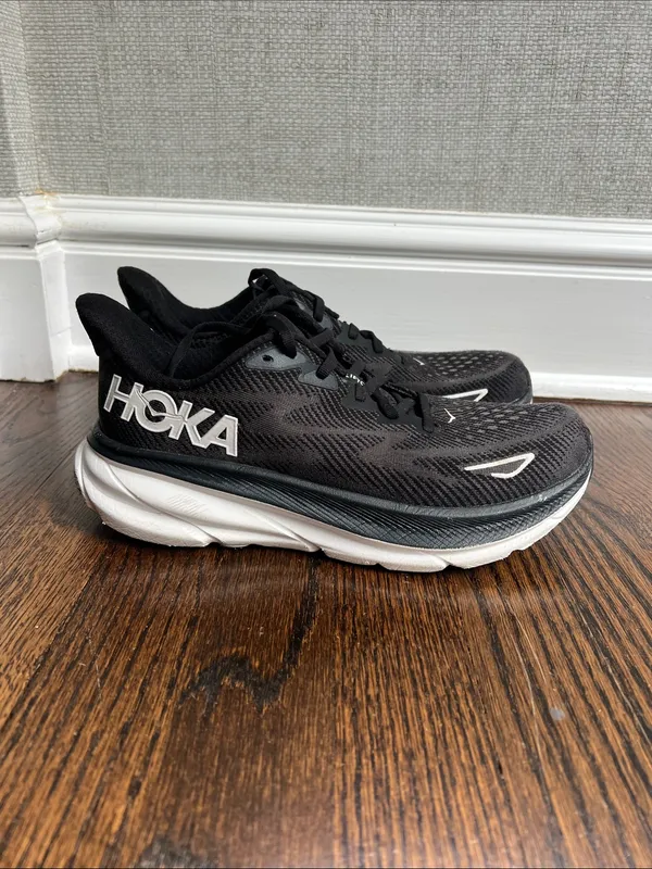 Hoka Black and White Athletic Running Shoes - Image 4