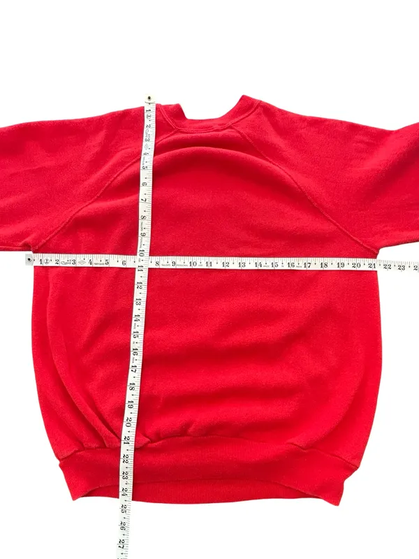 VTG 80s Aspen Colorado Ski Resort Sweatshirt L Red Graphic Retro Beach made USA - Image 8