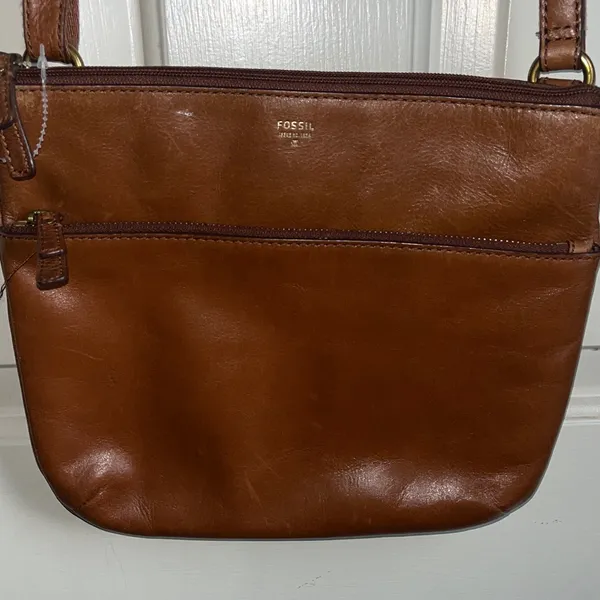 Fossil Tan Leather Shoulder Bag - Image 3