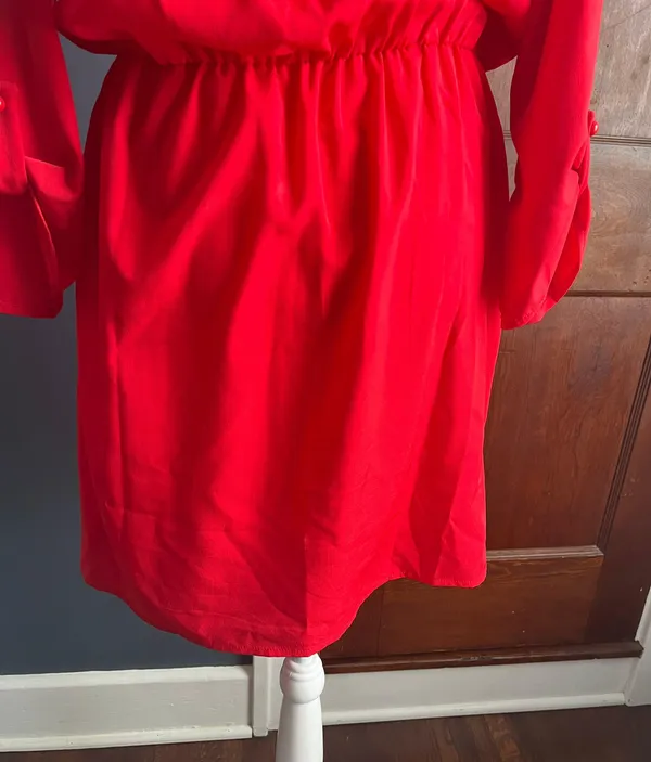 Cherry Red 🍒 Tie waist Dress - Image 4