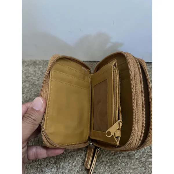 Y2k Leather Wallet Brown Zippered Studded Western Rodeo Ranch Boho Coin Purse - Image 5