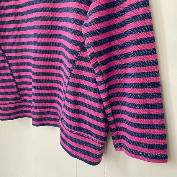 Jcp Pink Blue Striped Long Sleeve Casual Top ~ Cotton Polyester ~ Size XL - Image 6