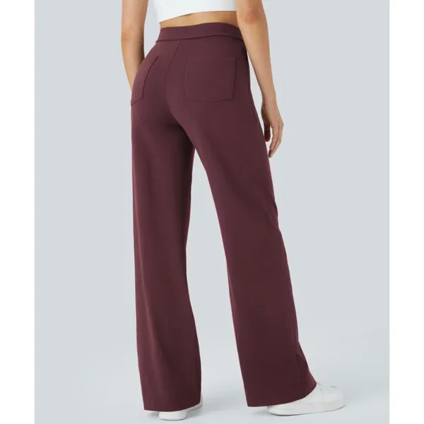 NWOT HALARA Daystretch High Waisted Pocket Straight Lwg Work Paints In Purple L - Image 2