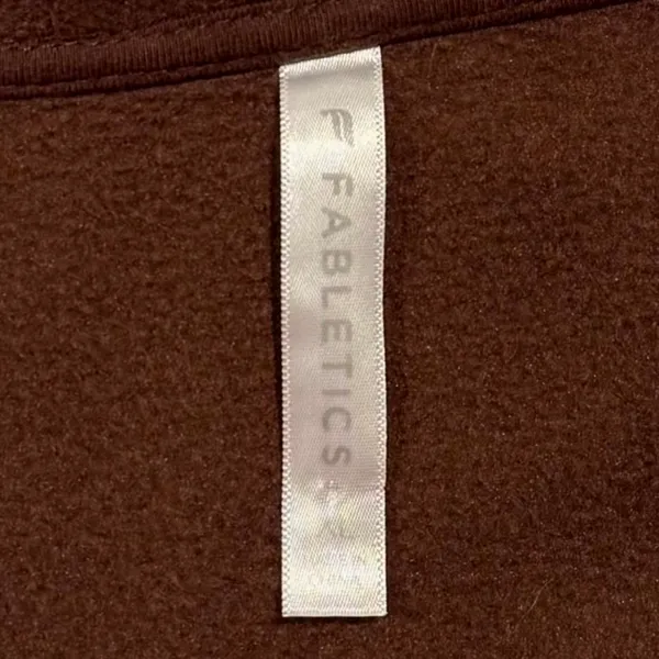 Fabletics Rayne Polar Fleece 1/4 Zip Brown XL Oversized Lounge Cozy Athleisure - Image 4