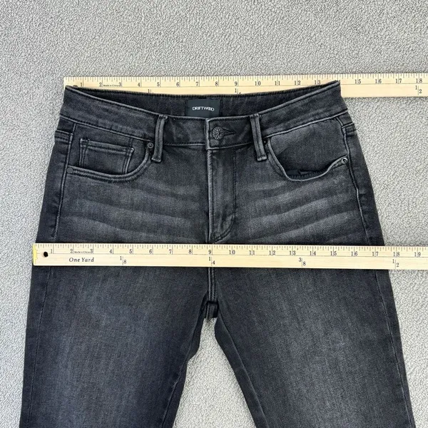 Driftwood Jeans Womens Size 27‎ Black Colette Snake Print Stripe Raw Cuff Crop - Image 11