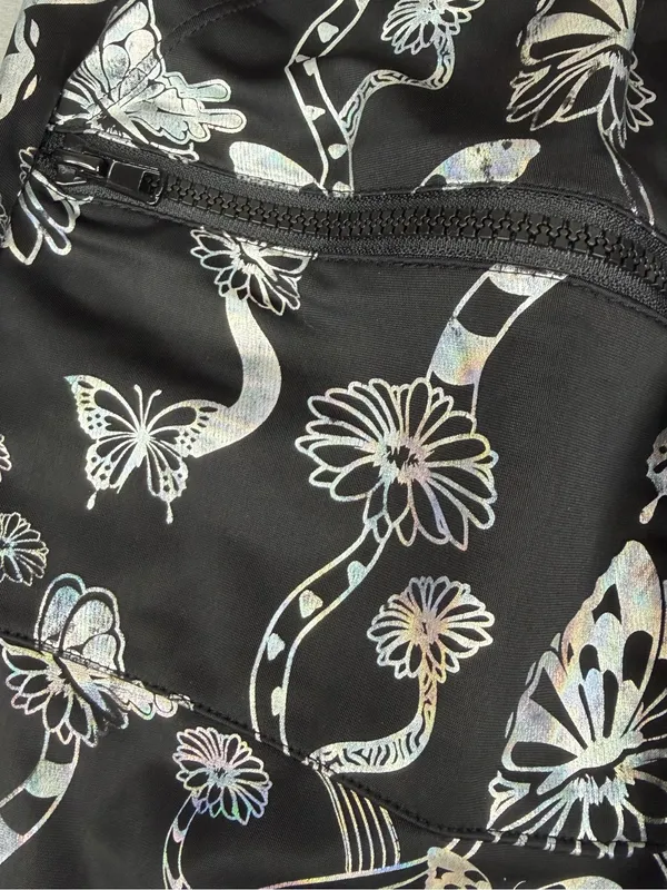 Club Exx Sweet Escape Holographic Joggers XS Reflective Rave Y2K Goth - Image 3