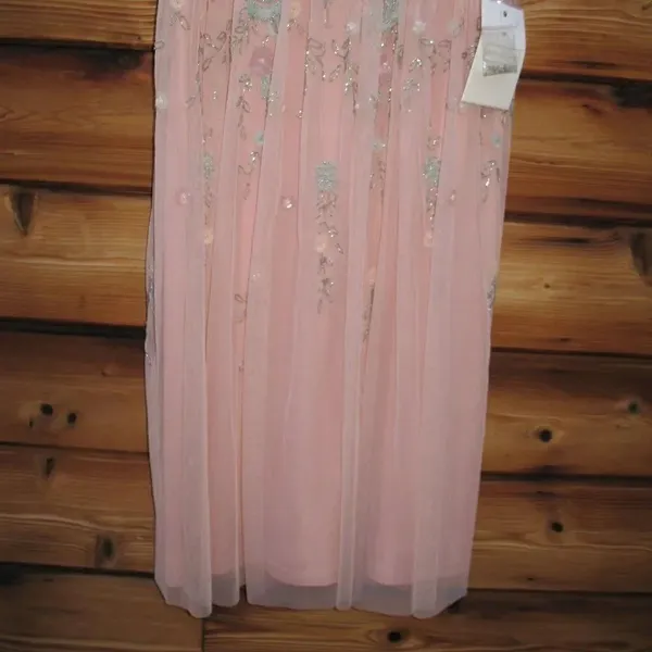 MAC DUGGAL 9134 Womens Embellished High Neck Butterfly Sleeve Midi Dress - Image 10