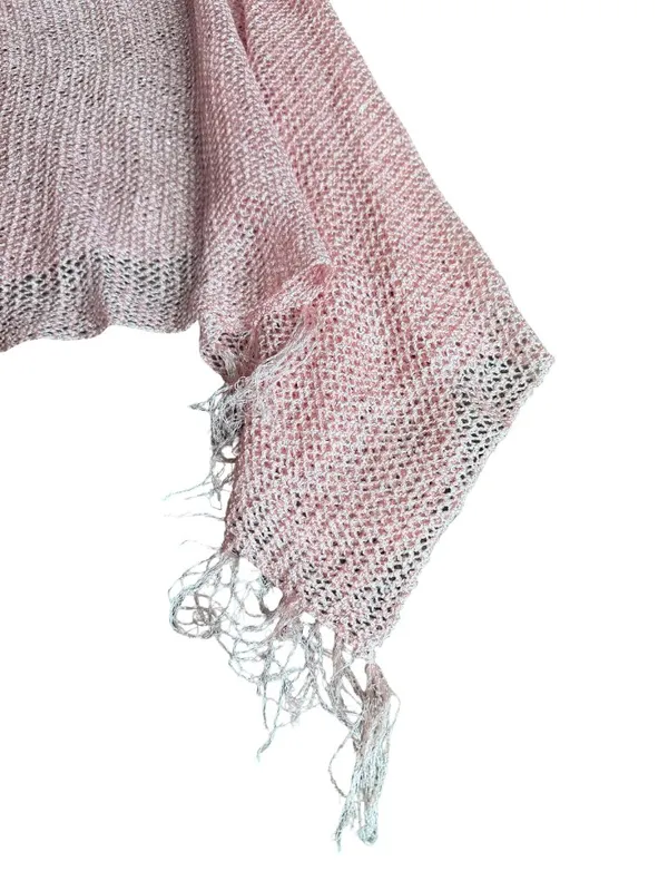 Edikted Sequin Fringe Knit Poncho Pink Flowy Flattering Size XS/Small NWOT - Image 6