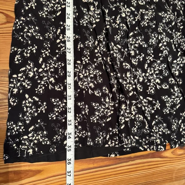 Garnet Hill Dress 10 Black‎ Floral Baby Doll Pockets Drop Waist Long Sleeve EUC - Image 9