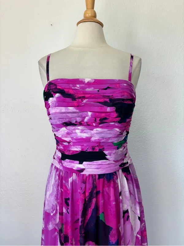 Lauren Ralph Lauren Purple Spaghetti Strap Full Length Evening Dress - Image 2