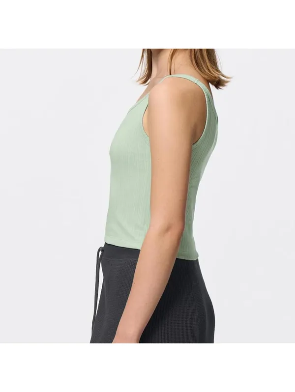 Uniqlo GU Cotton Blend Cropped Tank Top | Dry | Flower Baby Tee NWT Light Green - Image 5
