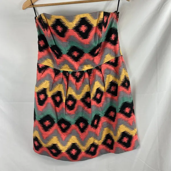 Rachel Roy Ikat Geometric Strapless Dress Size 12 - Image 2